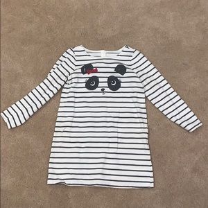 Cozy panda striped long sleeve tee for kids